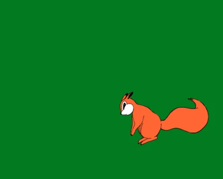 The animated drawing of the jumping squirrel Stock Footage 68042420