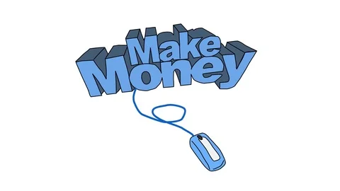 Animated drawing of make money while working from home Stock Footage 96933186