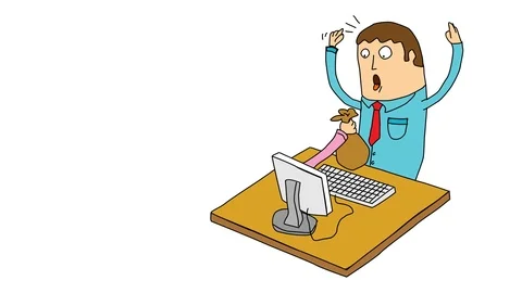 Animated drawing of make money while working from comfort of home Stock Footage 96933188