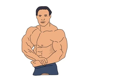 Bodybuilder muscle man, fitness posing.... - Stock Illustration [95391812]  - PIXTA