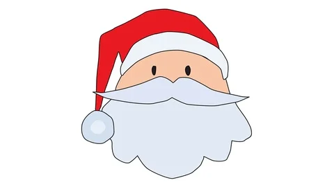 Animated drawing of Santa face Stock Footage 96931119