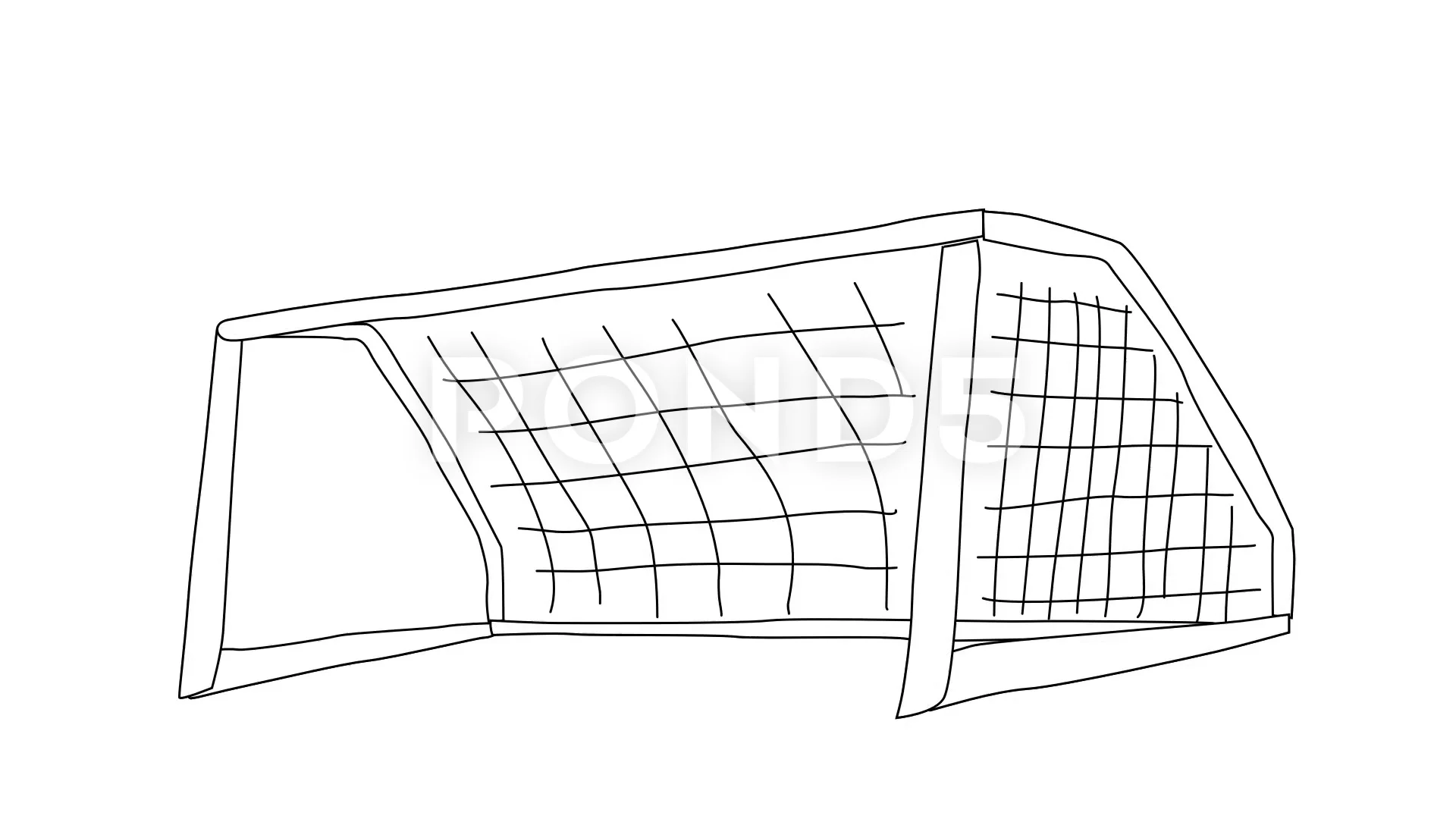 Animated Drawing Of Soccer Goal Net Stock Video Pond5