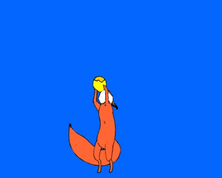 Animated drawing of the squirrel jumping behind nut Stock Footage