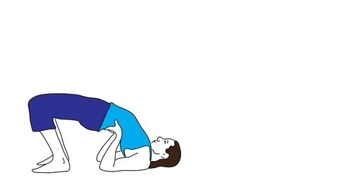 Bridge Pose Yoga Pose Woman Character Stock Vector - Illustration of asana,  exercise: 202213365