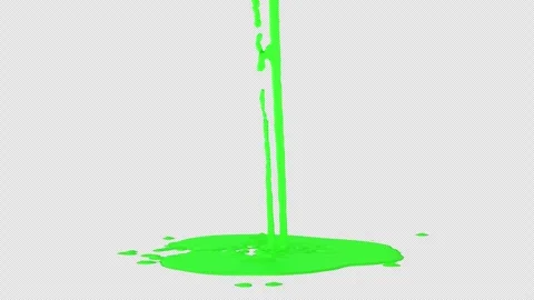 Animated dripping green paint from one inflow and splashing in slow motion Vídeo Stock 240963805