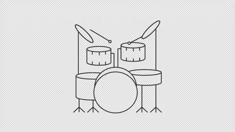 Animated drum types icons Stock Footage 275803688