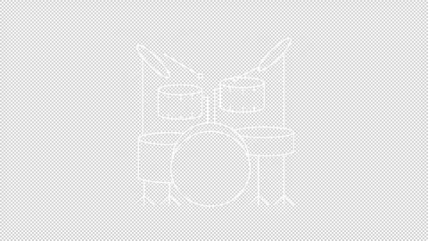 Animated drum types white icons Stock Footage 276418243