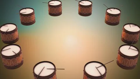 Animated drums rotating in loop - La Tamborrada or carnival festival Illustration