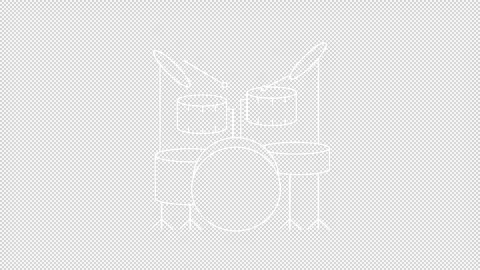 Animated drumset white icon Stock Footage 276418023
