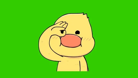 Animated Duck Making an "Okay" Gesture with Green Screen Stock Footage 282778071