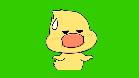 Animated Duck with Unbothered Expression | Green Screen | Stock Animation Stock Footage 282778047
