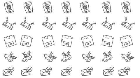 Animated e-commerce icons seamless loop on white background 스톡 동영상 328552960