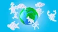 Animated Earth (with clouds in the shape of animals), loop 02 HD Footage