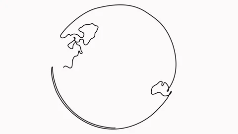 Animated Earth continuous line drawing. Stock Footage 302091193