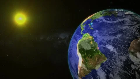 Animated earth planet in space with star... | Stock Video | Pond5