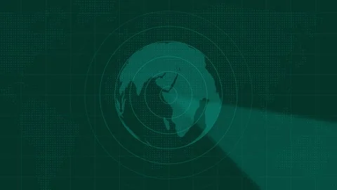 Animated earth planet sphere rotating with radio waves signal on background Stock Footage 263803227