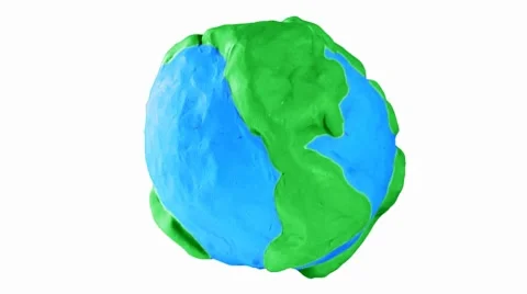 Animated Earth with real alpha channel, loop. Stop motion Video stock 7748378