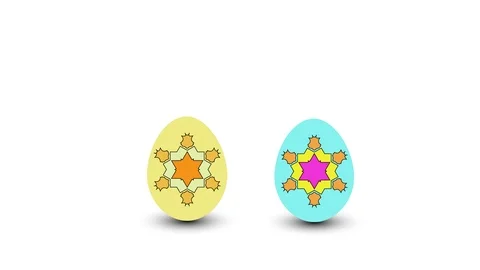 Animated Easter eggs rolling with shadow Stock Footage 87843812