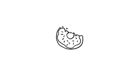 Animated eating doughnut icon doodle graphic Stock Footage 293109832