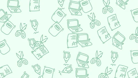 Animated education icon seamless pattern Background with school supplies doodles Stock Footage 321179829