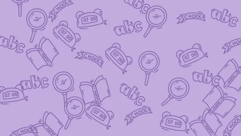 Animated education icon seamless pattern School themed drawings Stock Footage 321179939