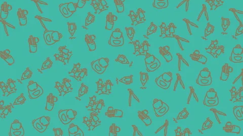 Animated education icon seamless pattern Student objects in sketchlike style Stock Footage 321179952