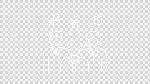Animated education system white white line icons Stock Footage 327836690