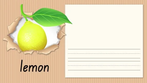 Animated Educational Lesson for Letter L with Lemon Illustration Stock Footage 340374007