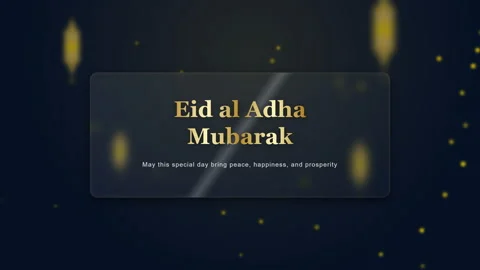 Animated Eid al Adha Mubarak Celebration Greeting. Stockbeeldmateriaal 335556907