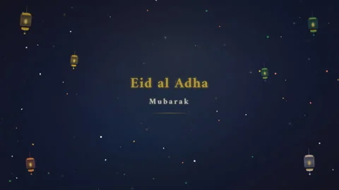 Animated Eid al Adha Mubarak Celebration Greeting. Stockbeeldmateriaal 335796528