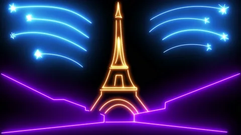 Animated Eiffel Tower. Paris. An emerging tower. A Stock Footage 146867960