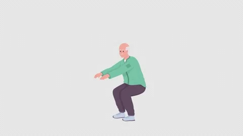 Animated elder improving leg muscles | Stock Video | Pond5