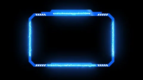 Animated Electric Blue Webcam Frame Stream Overlay Loop 스톡 동영상 342698563