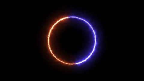 Animated Electric Effect circle with dark background Video stock 241697389