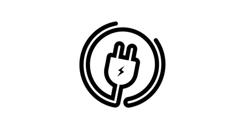 Animated electrical plug. Uk electric plug. 4k video. Wire 動画素材 153137206