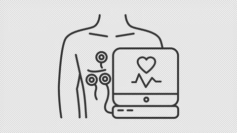 Animated electrocardiogram line icon Stock Footage 248226948