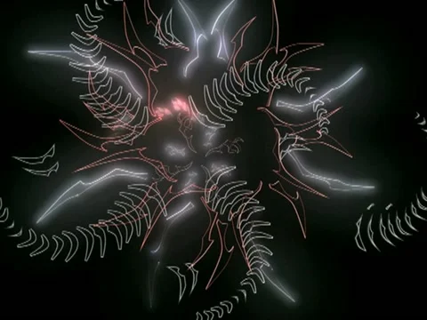 Animated Electronic Flower Tribal Spinning Formation VJ Loop Stock Footage