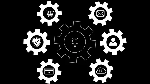 Animated elements for concept of generating business ideas and creative insights Video stock 252900678