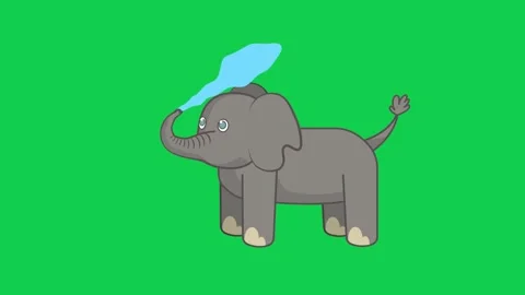 Animated elephant on green screen ideal for nature wildlife or creative Stock Footage 309099643