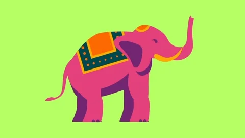 Animated elephant   isolated on green screen background Stock Footage 301367169