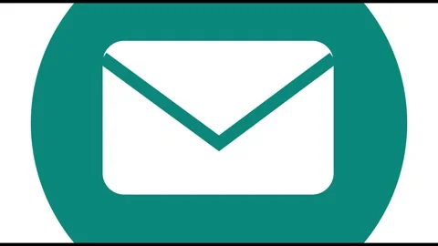Animated Email Envelope Icon on Green Background Vídeos de archivo 334371008