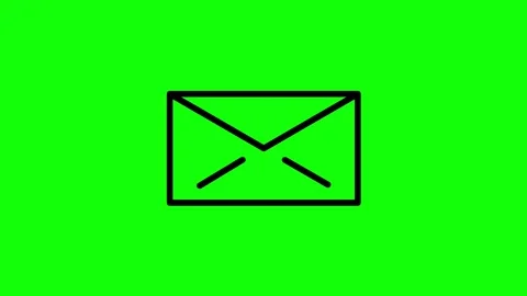 Animated email envelope icon zooming on green screen for communication concepts Stock Footage 330156639