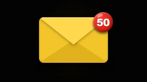Animated Email Icon with Increasing Unread Message Count. Stock Footage 332948884