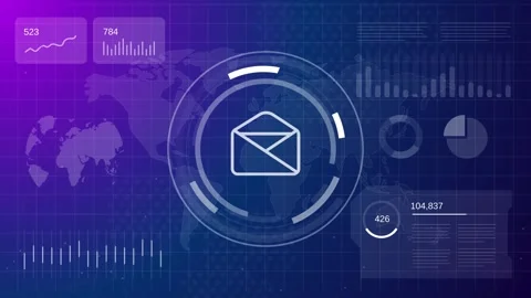 Animated email icon representing digital communication and messaging on a Stock Footage 325068818