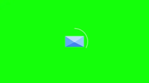 Animated email notification icon with pulse effect on green screen for digi.. Stock Footage 344863164