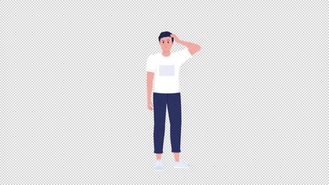 Animated embarrassed man Stock Footage 228281184