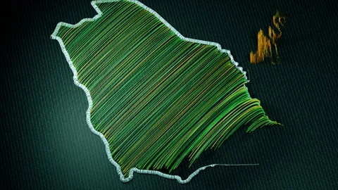 Animated Embroidered Map of Saudi Arabia Revealed in Motion Stock Footage 297782542
