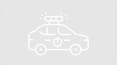 Animated emergency services white line icons Stock Footage 325399736