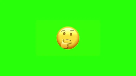 Animated emoji thinking face rotating on green screen Stock Footage 329406447
