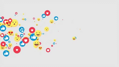 Animated Emojis Floating →Transparent Background → Easy to use Stock Footage 316754705